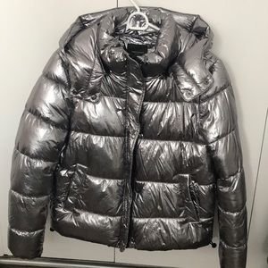 Silver zara puffer